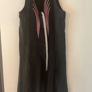 Chic Black Dress with Pink Detailing